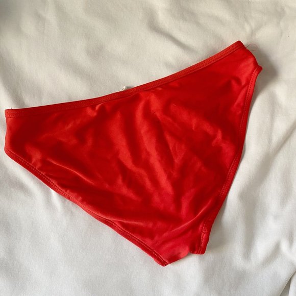 ♡ red orange triangle bikini with ruffles set ♡ - Picture 4 of 4